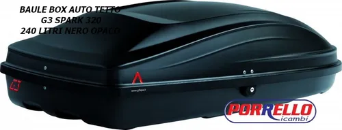 Box Auto Kofferraum Träger Zum Dach SPARK 320 Universal G3 240 Lt Schwarz Matt