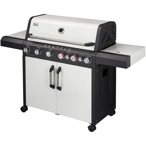 Gasgrill Seattle 6 Pro – 6 Brenner für perfekte Grillmomente - Genießen Sie Grillvergnügen mit dem Gasgrill Seattle 6 Pro. Mit 6 Brennern und einer großzügigen Grillfläche von 94x43 cm ist er ideal für gesellige Anlässe im Freien.