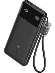 Anker Powercore A1388 Power Bank 10.000 mAh - Powerbanks: Schlankes Design, große Power (bis zu 22,5W), integriertes USB-C Kabel, schnelles Aufladen von bis zu 2 Geräten und LED-Display für Akkustatus.