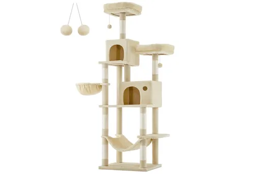 Feandrea XXL Kratzbaum 199 cm - Hochwertiger Katzenbaum mit Sisalstämmen - Kratzbäume - 199 cm hoch, stabil und sicher dank verstärktem Sockel. Ideal für mehrere Katzen mit viel Platz zum Spielen und Entspannen.