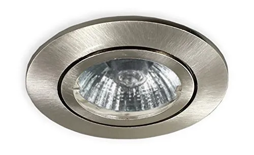 LICHT DISCOUNT GU10 Einbaustrahler 230 V alu gebürstet Einbauspot geeignet für 68 mm Lochbohrung Decken Strahler Spot passend für LED oder Halogen (max. 50 Watt) Leuchtmittel inkl. GU10 Fassung