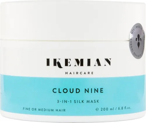 IKEMIAN Cloud Nine 3-in-1 Silk Mask 200 ml Haarmaske - Haarkuren mit Peptiden und Ceramiden für Feuchtigkeit, Pflege und Volumen. Vegan und ohne Mikroplastik, sorgt für seidigen Glanz und verbessert das Haarwachstum.