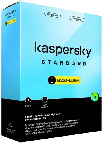 Kaspersky Standard Mobile Edition Jahreslizenz, 3 Lizenzen Android Antivirus