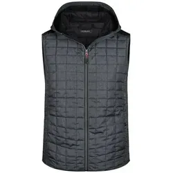 Men's Knitted Hybrid Vest Weste im stylischen Materialmix grau, Gr. XXL