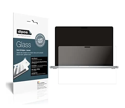 dipos I 2X Displayschutz matt kompatibel mit Apple MacBook Pro 16 Zoll (2021) Schutzfolie 9H Anti-Shock