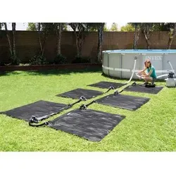 Intex Solarmatte Poolheizung PVC 1,2x1,2 m Schwarz 28685 - Poolzubehör mit energieeffizienter Solar-Heizmatte, die die Wassertemperatur um 3°-5°C erhöht – ideal für oberirdische Pools.