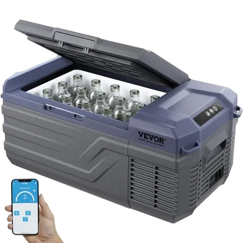 VEVOR 12 V Autokühlschrank 15L - Mini-Kühlschränke mit 1 Stunde Schnellkühlung bis -20°C, ideal für Camping und Outdoor-Aktivitäten, energieeffizient und leise im Betrieb.