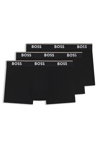 HUGO BOSS Herren Trunk 3p Co/EL Boxershorts - New Black1, S - Retroshorts für Herren mit elastischem Bund, atmungsaktivem Material und angenehmem Tragegefühl für maximalen Komfort.