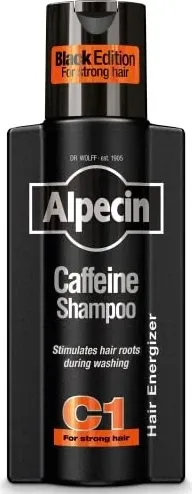 Alpecin Coffein Shampoo C1 Black Edition für Männer - 250 ml - Alpecin Coffein Shampoo C1 Black Edition, speziell für Männer, reinigt gründlich und unterstützt die Haarpflege. Für frisches, gepflegtes Haar ohne Silikone, ideal für die tägliche Anwendung.