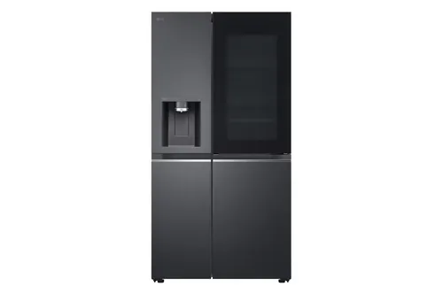 LG Side-by-Side Kühlschrank GSXV90MCAE mit InstaView - Kühlschrank mit 635L Kapazität, frostfreier Automatik und innovativer InstaView-Technologie für bequemes Öffnen und Einsicht ohne Türöffnen.