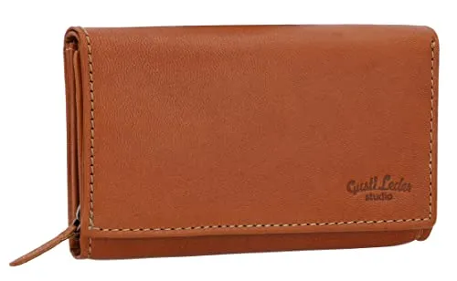 Gusti Leder Geldbörse Gemma - Praktisch und Stilvoll - Geldbörse im Querformat aus robustem Rindsleder, mit Platz für 5 Karten und zwei Kleingeldfächern - ideal für Vieleinkäufer und eine stilvolle Begleitung im Alltag.