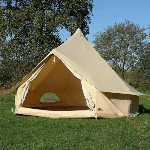 your GEAR Gobi Tipi Zelt für 3 Personen - Wasserdicht und UV50+ - Das your GEAR Gobi Tipi Zelt bietet schnellen Aufbau ohne Mittelstange und hohen Komfort mit atmungsaktivem Baumwoll-Mischgewebe. Ideal für Outdoor und Camping mit 6 m² Platz für bis zu 3 Personen.