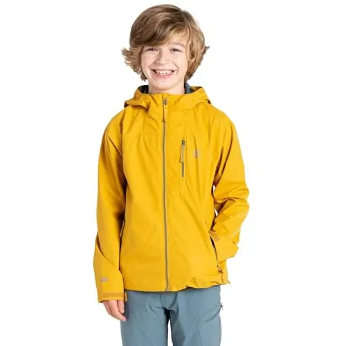 Dare 2b Funktionsjacke "Switch Out" in Gelb, Größe 152 - Wasserdichte Kinder Funktionsjacke mit atmungsaktiver Membran und verstellbarem Ärmelabschluss - ideal für aktive Abenteuer im Freien.