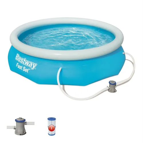 Bestway Easy-Set Ø 3,05 m Pool - Aufblasbarer Gartenpool mit Filterpumpe, perfekt für die ganze Familie. Genieße erfrischende Sommertage im eigenen Garten!