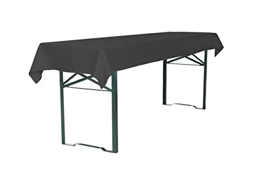 TexDeko® Tischdecke für Bierzeltgarnitur 250 x 100 cm Biertischdecke (Anthrazit) Blickdicht waschbar & wiederverwendbar mit Oeko-TEX Zertifikat