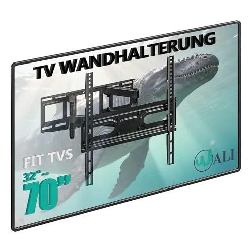 WALI TV Wandhalterung Schwenkbar Neigbar für 32–70 Zoll Flachbildschirme,Wandhalterung für Fernseher mit Bewegbarem Gelenkarm für LED/LCD/OLED bis 40 kg,max.VESA 400x400 mm (FTM-2),Schwarz