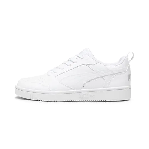 Puma Rebound V6 Low Sneakers Weiß EU 41 - Sneaker für Herren mit niedrigem Schnitt und SoftFoam+ Innensohle für optimalen Komfort. Ideal für Sport und Freizeit, aus recycelten Materialien gefertigt.