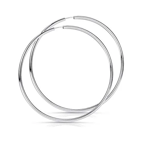 Materia 925 Silber Creolen groß - XXL Ohrringe für Teenager Damen - Ohrringe für Damen aus 925 Sterling Silber, Made in Germany. Mit einem Durchmesser von 80mm und praktischem Steckverschluss für einfachen Tragekomfort. Perfekt für jeden Anlass!