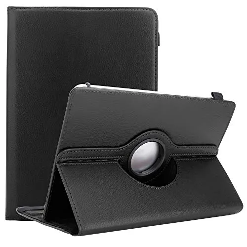Cadorabo Hülle kompatibel mit 10" Tablets Tablethülle 360 Design aus Premium Kunst Leder Flip Klappbare Stoßfeste Magnetische Cover Hülle für 10" Tablets Tasche in Schwarz