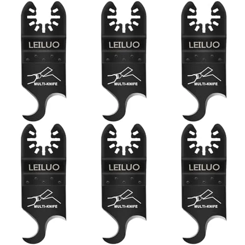 LEILUO 6-teiliges Multifunktionswerkzeug Haken sägeblatt für Teppiche Dachpappe mit Aufbewahrungstasche Kompatibel mit DeWalt Dremel Milwaukee und mehr