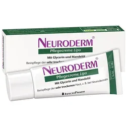 Neuroderm Pflegecreme Lipo 100 ml - Arzneimittel zur Basispflege bei sehr trockener Haut, ideal für Säuglinge und Kleinkinder, mit Glycerin und Mandelöl für intensive Feuchtigkeit.
