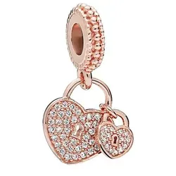 Pandora Rosévergold. Anhänger mit Edelsteinen