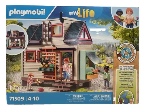 PLAYMOBIL My Life 71509 Tiny House - Nachhaltiges Spielset mit 2 Stockwerken, individuell gestaltbar und voll ausgestattet für kreatives Familienvergnügen