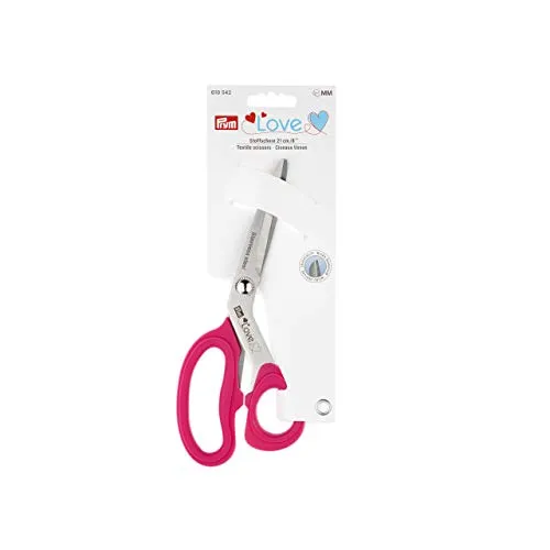 Prym 610542 Prym Love Stoffschere Micro Serration 21 cm pink - Scheren mit microverzahnten Klingen für präzise Schnitte, ergonomisches Design und langlebige Qualität für kreative Nähprojekte.