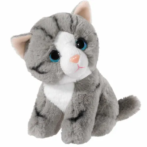 Heunec 276079 Plüschtier - Grau-weiße Katze mit blauen Kulleraugen, weichgefüllt und ideal zum Kuscheln