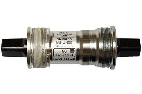 SHIMANO Innenlager BB-UN55 68-115MM BSA, 4-Kant - Hochwertiges SHIMANO Innenlager BB-UN55 für eine zuverlässige Performance. Inkl. Kurbelschrauben, ideal für den Einsatz bei unterschiedlichen Wetterbedingungen.