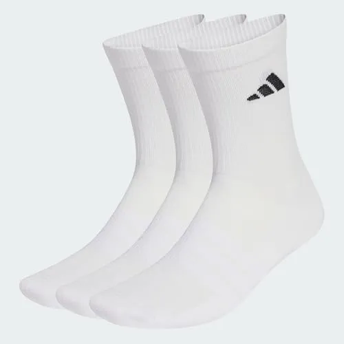 adidas Unisex Cushioned Sportswear Crew Socks 3 Pair Pack, white/white/black, 40-42