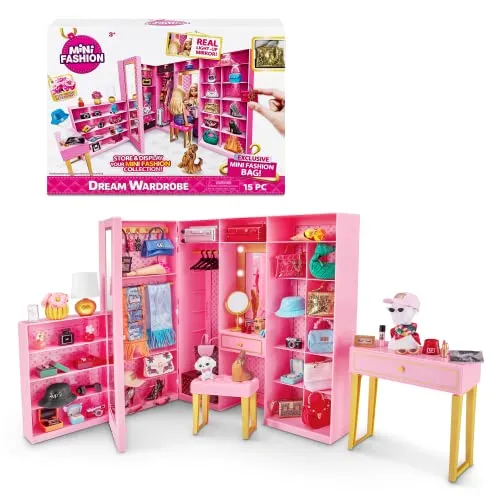 Surprise 77425 - Minikleiderschrank für Traumpuppen - Möbel für Puppen, bietet viel Stauraum und fördert kreatives Spielen für Kinder.