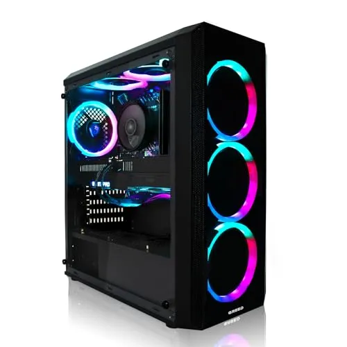 Greed® MK2 Plus Gaming PC - AMD Ryzen 7, RX 9060 XT, 32GB RAM, 1TB SSD - Erleben Sie Gaming der Extraklasse mit dem Greed MK2 Plus. Ausgestattet mit einem leistungsstarken AMD Ryzen 7 Prozessor und einer 8GB RX 9060 XT Grafikkarte, bietet dieser PC blitzschnelle Ladezeiten und beeindruckende Grafik für ein unvergessliches Spielerlebnis.