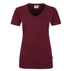 HAKRO Damen V-Shirt MIKRALINAR® weinrot, XL
