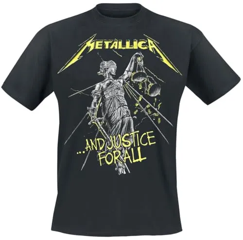 Metallica ...and Justice for All - Tracklist Unisex T-Shirt schwarz XXL - Tops & Shirts für Musikfans, Doppelseitiger Print sorgt für vollen Effekt und langlebige Qualität - perfekt für echte Metallica-Fans!