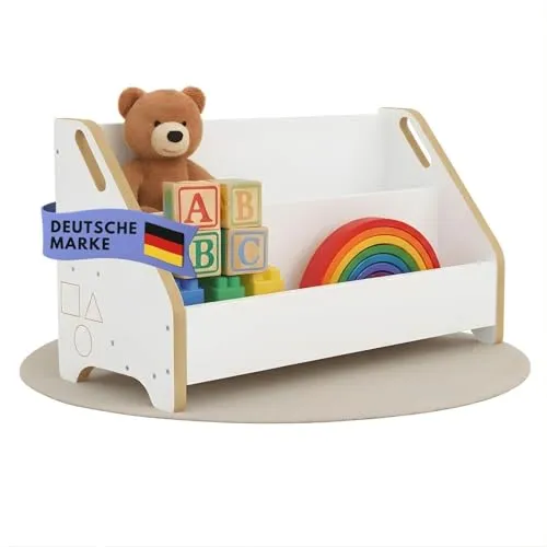 Mein-Regal Bücherbox DOOWY - Stilvolles Bücherregal für Kinderzimmer & Wohnzimmer - Die Bücherbox DOOWY mit 2 Ablageflächen bringt Ordnung in jedes Zimmer. Sie ist kompakt, vielseitig einsetzbar und ideal zum Aufbewahren von Büchern oder Spielzeug. Mit den Maßen 60,5x24x33,5 cm passt sie in jede Ecke.