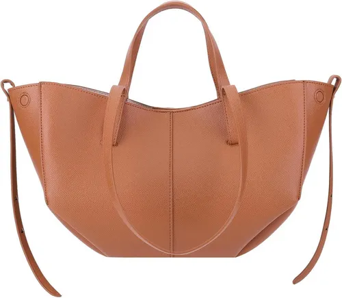 Elegante Damen Tote Bag Kunstleder Handtasche Shopper Braun - Damentaschen mit stilvollem Kunstlederdesign, ideal für den täglichen Gebrauch und perfekt für jeden Anlass.