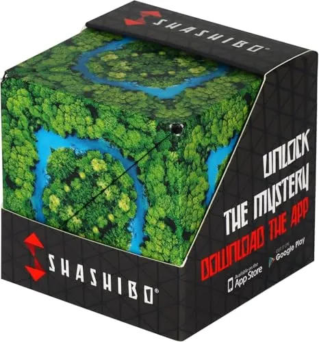 Shashibo Formwechsel-Box – Preisgekrönter, patentierter Zappelwürfel mit 36 Seltenerdmagneten – lässt Sich in über 100 Formen verwandeln (Jungle)
