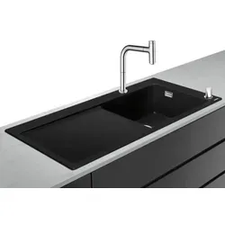 hansgrohe Einbauspüle 450 Select mit Küchenarmatur C51-F450-08 | Chrom - Sanitäranlagen & Zubehör – Hochwertige Einbauspüle mit komfortabler Select-Funktion zur einfachen Wassersteuerung und robustem SilicaTec für hygienische Küchenarbeit.