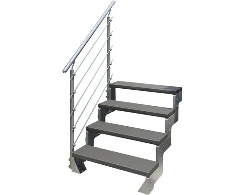Steiggeländer-Set 5 für Außentreppe Pertura Tallis – Ergänzungsset - Robustes Metallgeländer für sichere Treppen, ideal für Außeneinsätze und langlebige Nutzung.