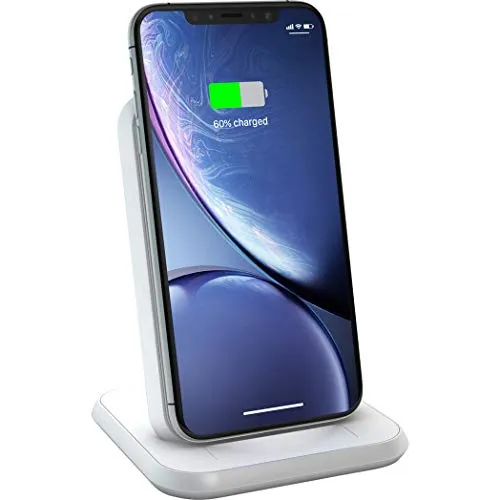 ZENS Qi-zertifizierter Aluminium Wireless Charger Weiß – Schnelles Laden bis 10 Watt - Praktische induktive Ladestation für Apple und Samsung Geräte. Mit USB-Anschluss für zusätzliche Geräte und 24W Netzteil für optimale Leistung. Ideal für Schreibtisch oder Zuhause.
