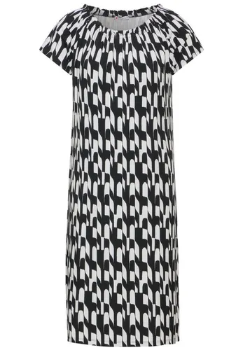 Street One Damen Jersey Carmen Kleid, 38 - Freizeitkleid für Damen mit Kurzarm und Carmen-Ausschnitt, knielang aus softer Viskose-Qualität – ideal für warme Sommertage.