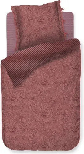 PiP Studio Bettwäsche Casa Dei Fiori Terra 135x200 cm - Bettwäsche-Set aus 100% Baumwolle, mit praktischem Reißverschluss und in stilvollem Terra-Farbton. Pflegeleicht bis 60°C, ideal für ein gemütliches Schlafzimmer.