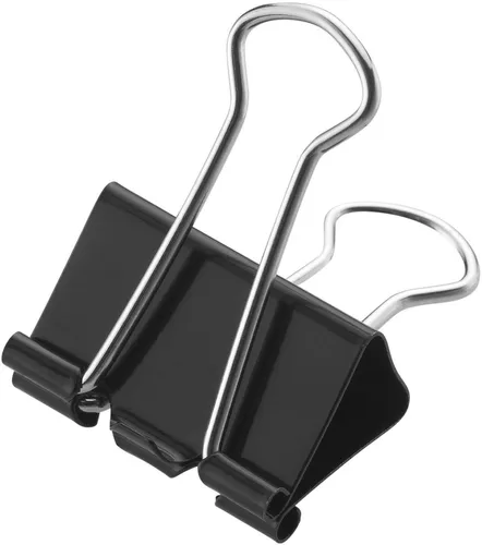 Westcott Foldback Klammern 25mm Schwarz - 12er Pack Metall Klammern, stabil und wiederverwendbar für Büro, Universität und Haushalt