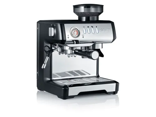 GRAEF ESM802 Siebträger-Espressomaschine - Siebträgermaschine mit integrierter Mühle und 11 Mahlgraden, für perfekten Barista-Genuss zu Hause. Schnelle Aufheizzeiten dank Einkreis-Thermoblock und Vorbrühfunktion für intensives Aroma.