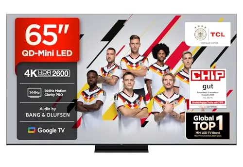 TCL 65C7K QD-Mini-LED Google TV - 65 Zoll UHD 4K Smart TV - LED & LCD Fernseher mit QD-Mini-LED-Technologie für brillante Farben und tiefes Schwarz, ideal für filmische Erlebnisse.