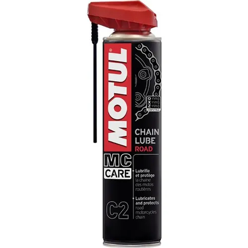 Motul Mc Care C2 Chain Lube Road 400 ML - Hochleistungs-Kettenpflege für Motorräder - Fett & Schmieröl, 400ml Hochleistungs-Kettenöl für optimalen Schutz und Langlebigkeit Ihrer Motorradkette.