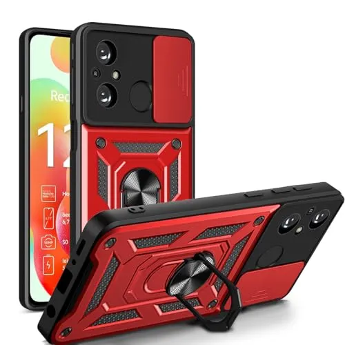 betterfon Handyhülle für Xiaomi Redmi 12C | Stoßfest & Kratzfest | Mit Kameraschutz, Anti-Fingerabdruck & robustem Panzerschutz-Design | Rot