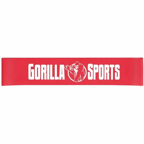 GORILLA SPORTS® Widerstandsbänder - Einzeln/Set, 5 Verschiedene Stärken, rutschfest, aus Latex, Farbwahl - Resistance Bands, Fitnessbänder, Gymnastikband, für Krafttraining, Pilates, Yoga
