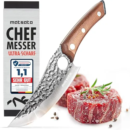 Matsato Kochmesser - Japanisches Messer für präzises Schneiden - Küchenmesser mit 15 cm Klingenlänge, rostbeständig und antihaftbeschichtet, ideal für Fleisch, Gemüse und mehr. Perfekt für Hobbyköche und Profis!